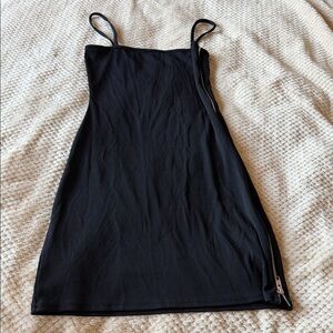 Chic Black Strappy Mini Dress